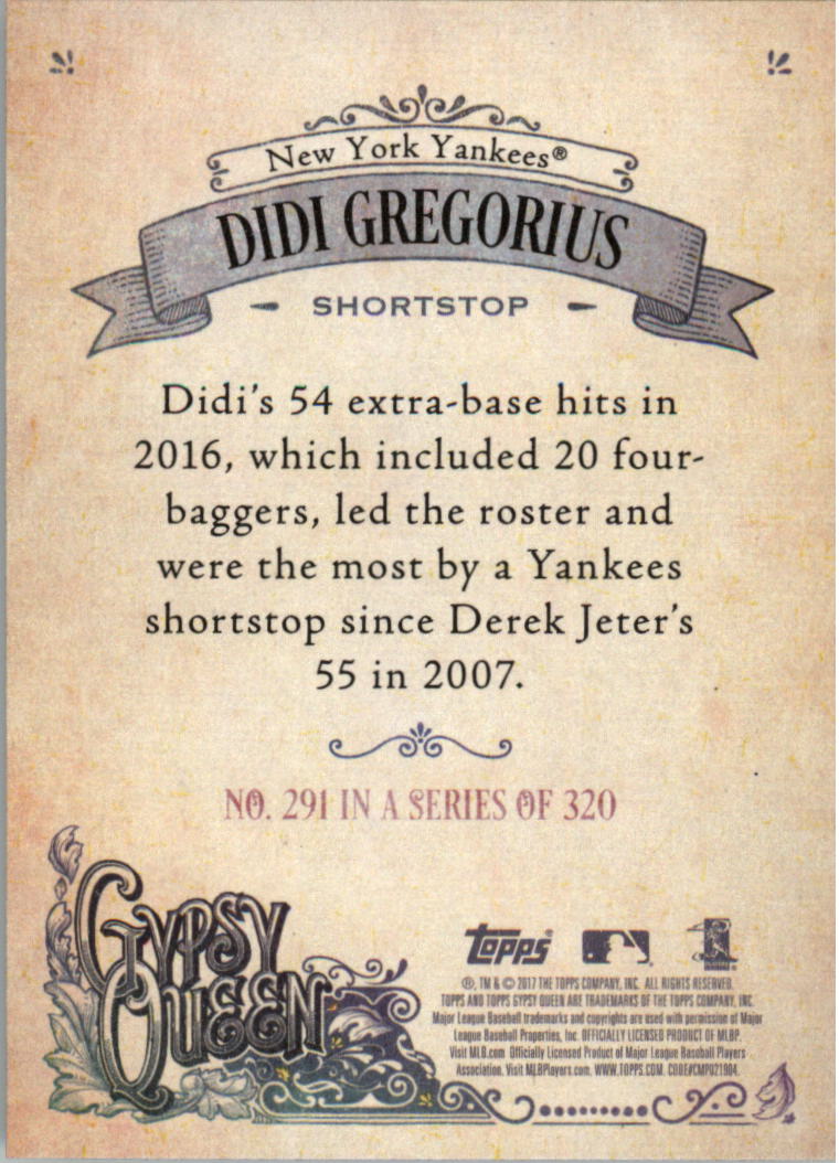 2017 Topps Gypsy Queen 259-320 YOU PICK - Picture 53 of 69