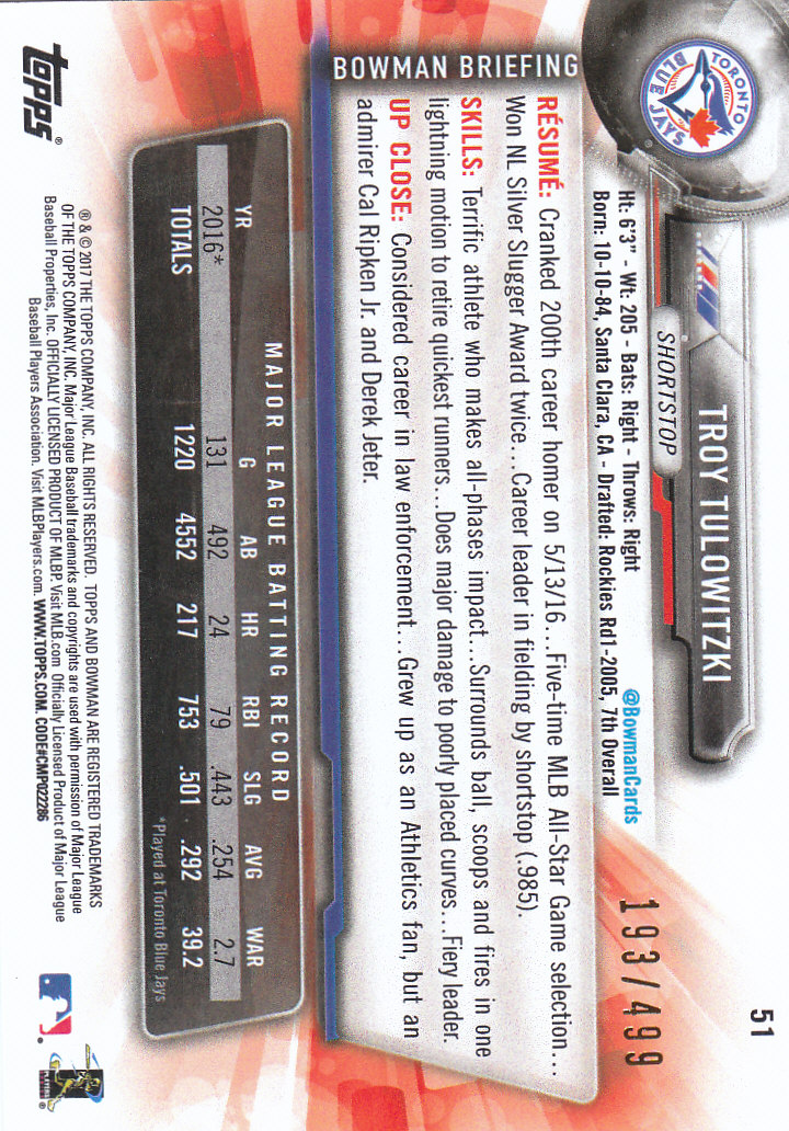 2017 Bowman Baseball & Parallels - Picture 209 of 213