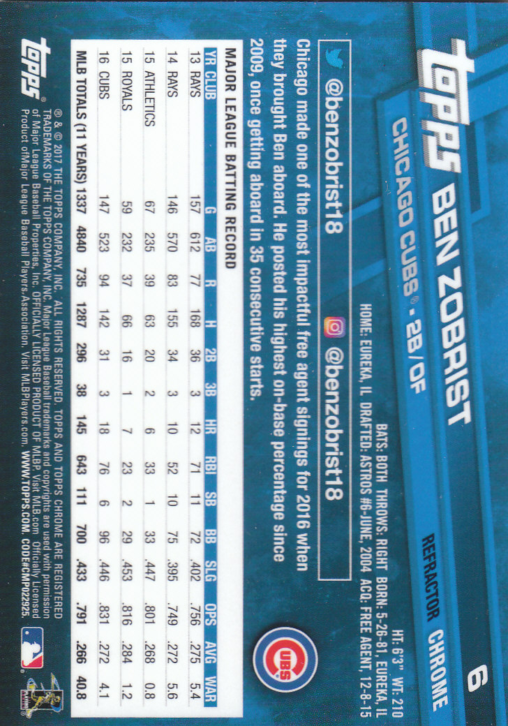 2017 Topps Chrome Baseball Inserts & Parallels - Picture 97 of 163