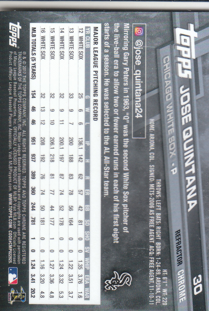 2017 Topps Chrome Baseball Inserts & Parallels - Picture 103 of 163