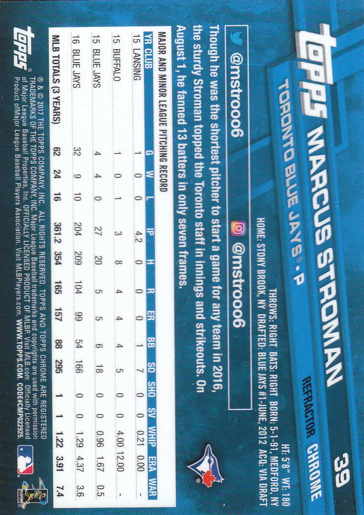 2017 Topps Chrome Baseball Inserts & Parallels - Picture 111 of 163