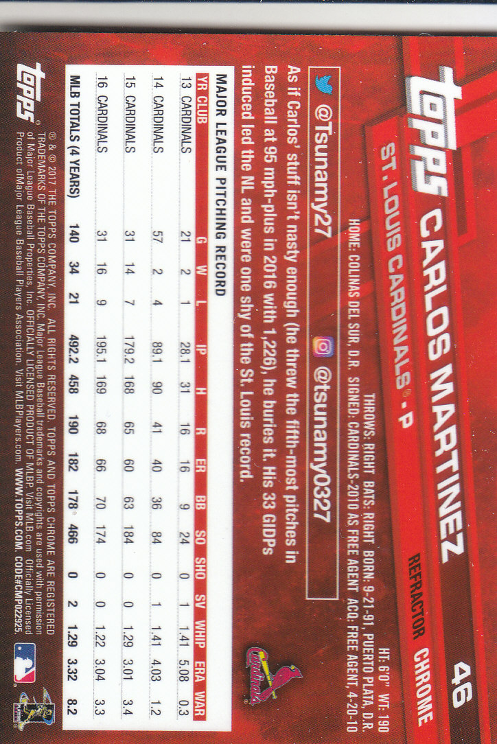 2017 Topps Chrome Baseball Inserts & Parallels - Picture 117 of 163