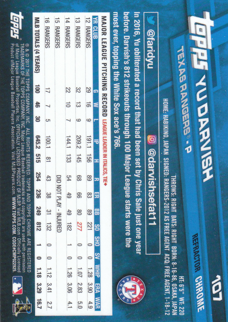 2017 Topps Chrome Baseball Inserts & Parallels - Picture 133 of 163