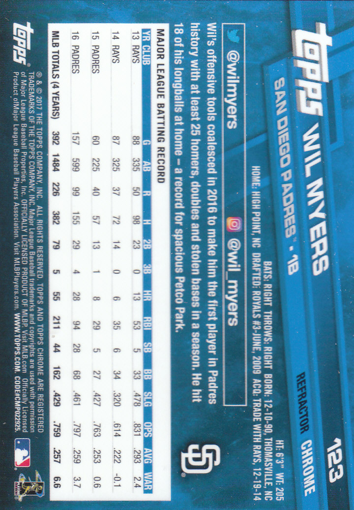 2017 Topps Chrome Baseball Inserts & Parallels - Picture 137 of 163