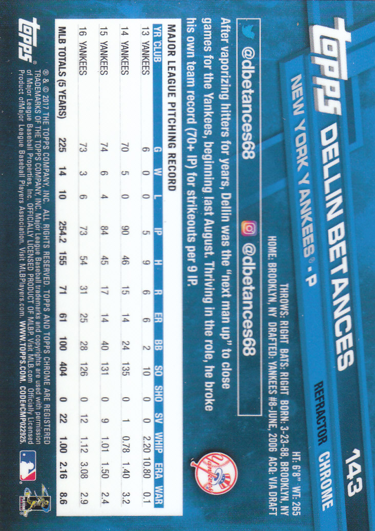 2017 Topps Chrome Baseball Inserts & Parallels - Picture 139 of 163