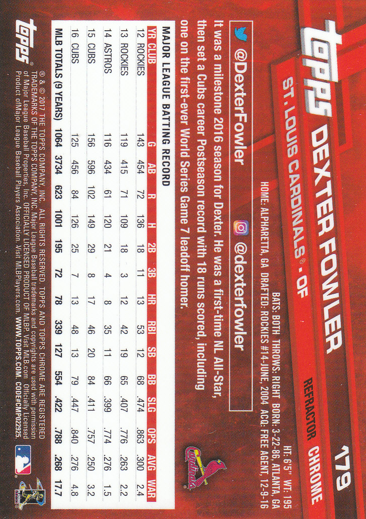 2017 Topps Chrome Baseball Inserts & Parallels - Picture 151 of 163