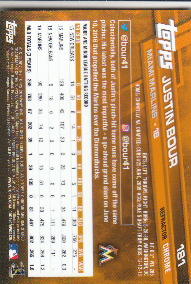 2017 Topps Chrome Baseball Inserts & Parallels - Picture 153 of 163