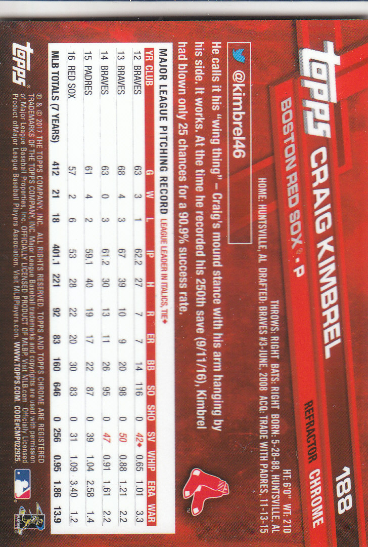 2017 Topps Chrome Baseball Inserts & Parallels - Picture 157 of 163