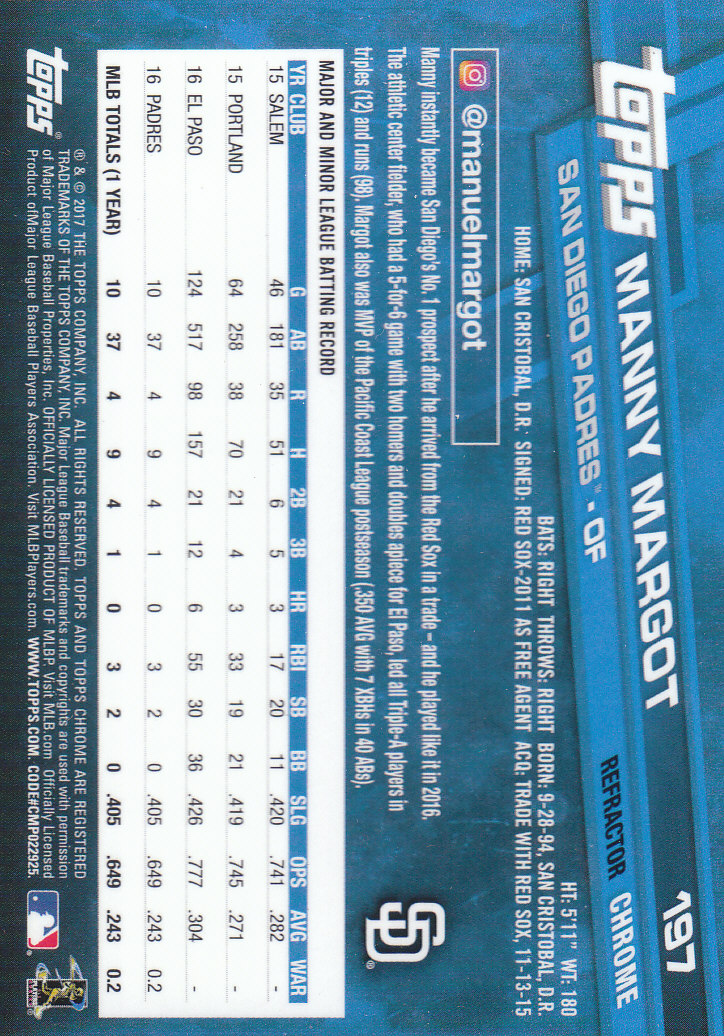 2017 Topps Chrome Baseball Inserts & Parallels - Picture 163 of 163