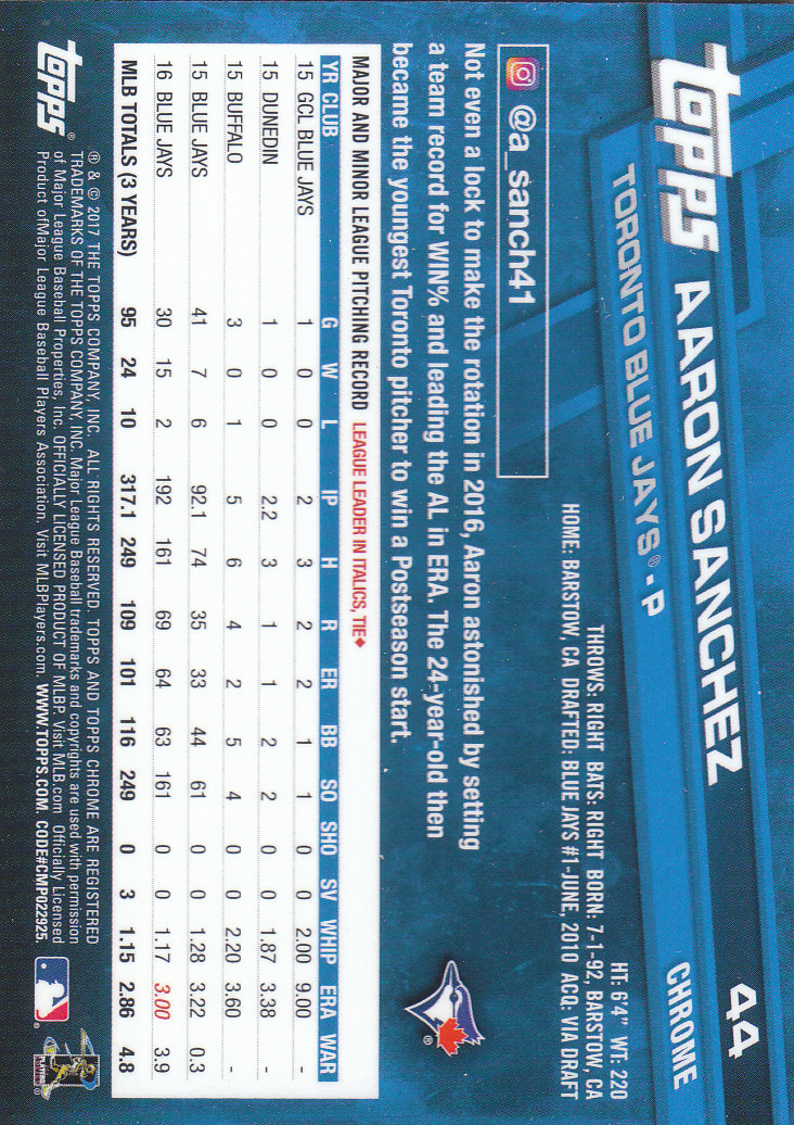 2017 Topps Chrome Baseball Inserts & Parallels - Picture 67 of 163