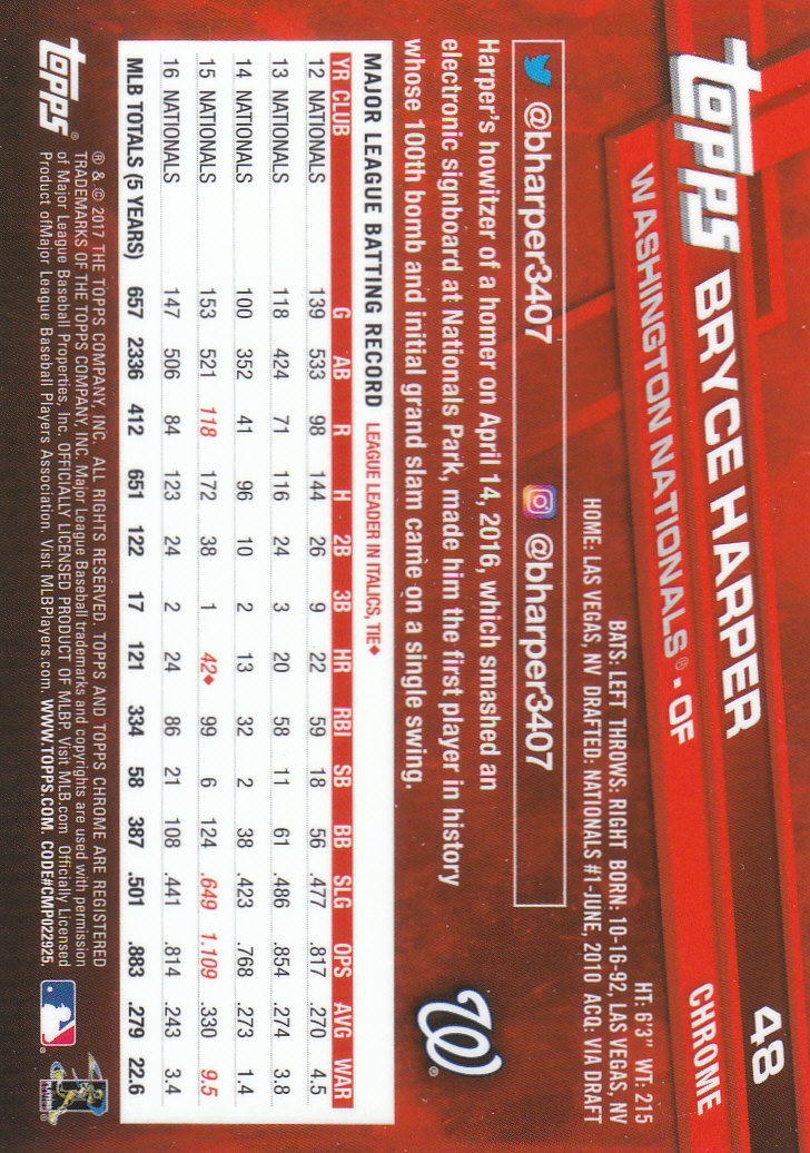 2017 Topps Chrome Baseball Inserts & Parallels - Picture 69 of 163