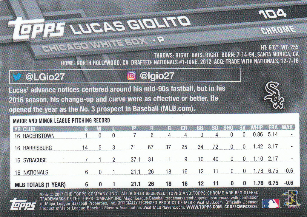 2017 Topps Chrome Baseball Inserts & Parallels - Picture 79 of 163