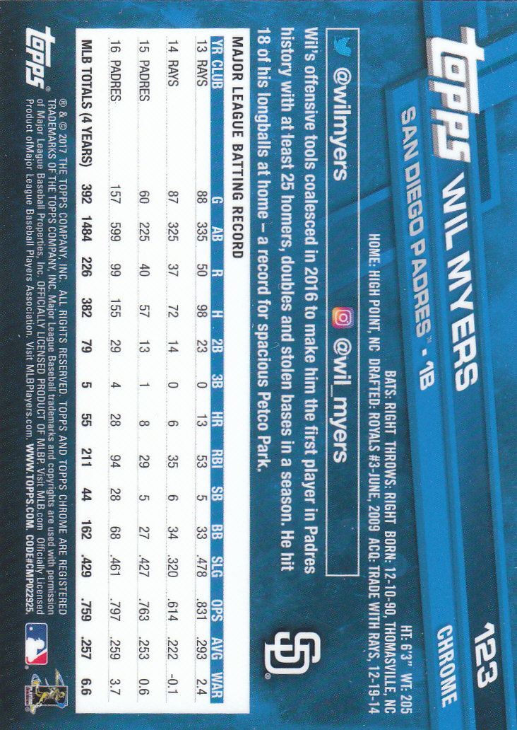 2017 Topps Chrome Baseball Inserts & Parallels - Picture 85 of 163