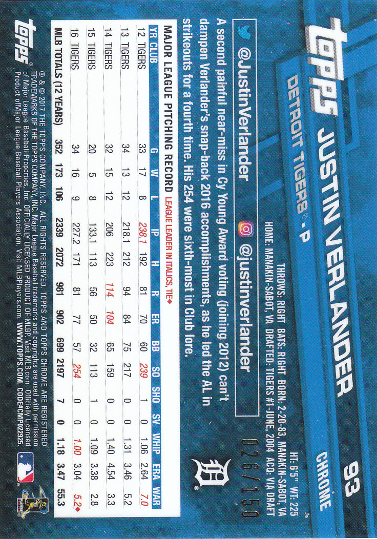 2017 Topps Chrome Baseball Inserts & Parallels - Picture 25 of 163