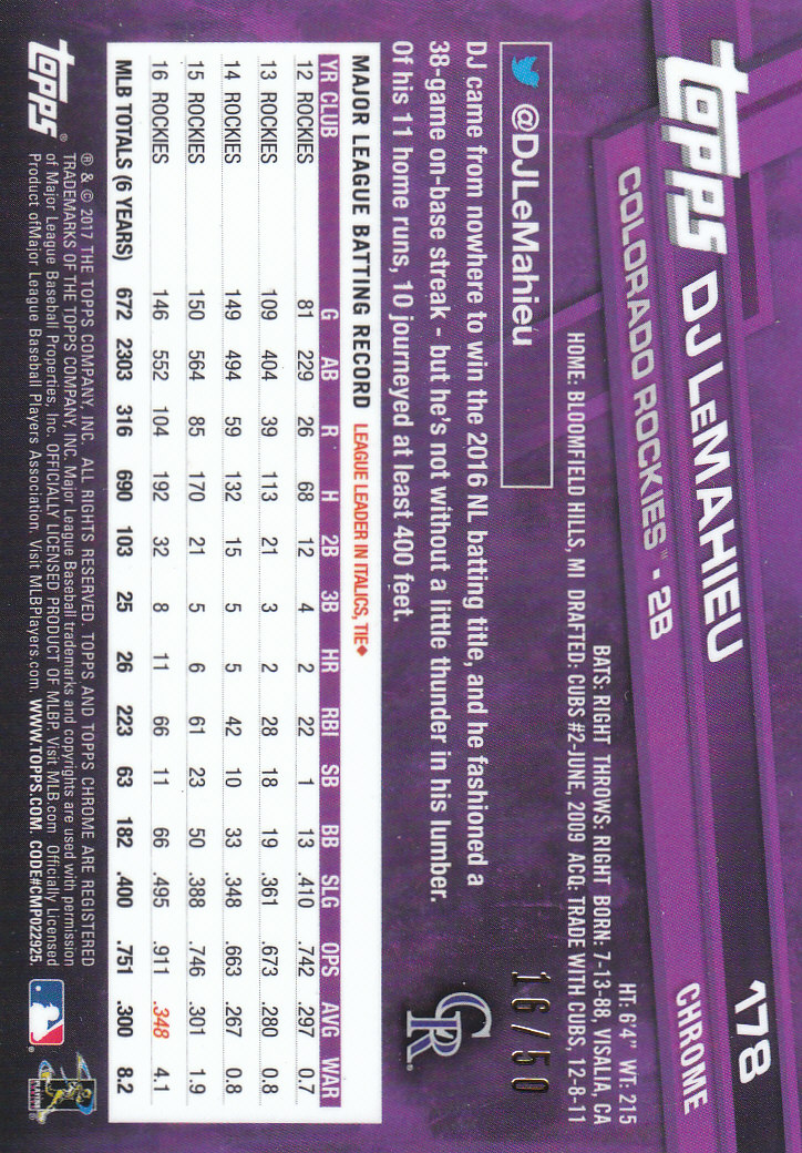 2017 Topps Chrome Baseball Inserts & Parallels - Picture 53 of 163