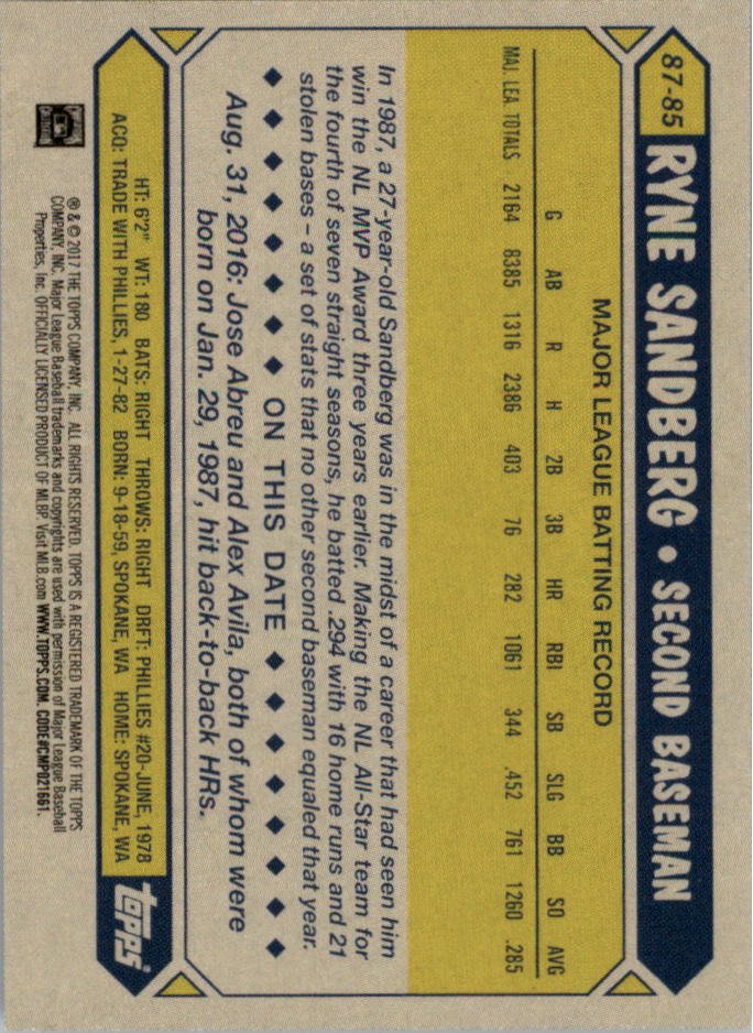 Topps On Demand Mini '87 Topps 2017 tú eliges - Imagen 19 de 37