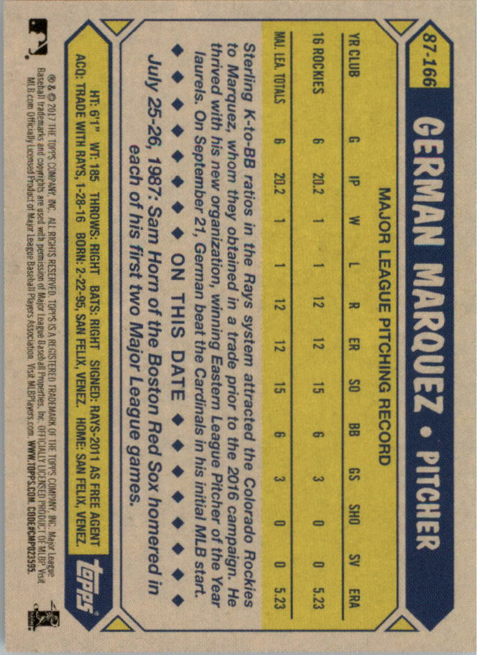 Topps On Demand Mini '87 Topps 2017 tú eliges - Imagen 37 de 37