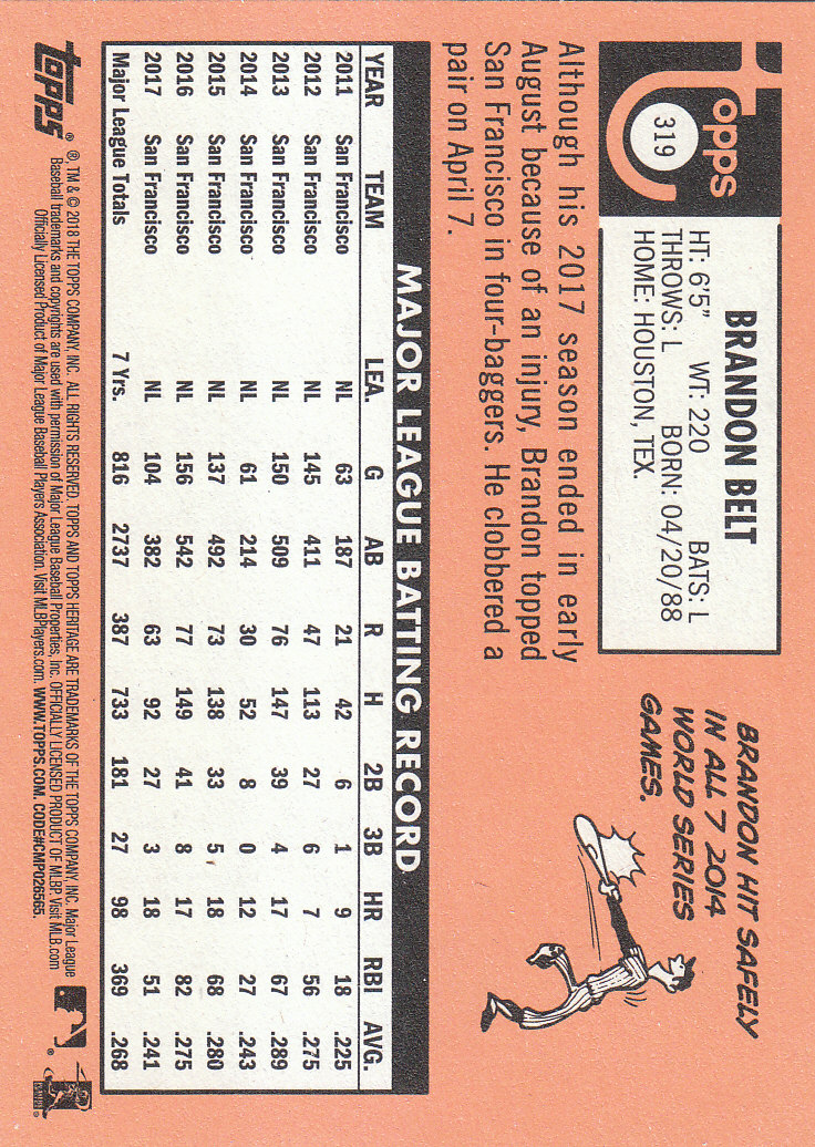 2018 Topps Heritage Baseball Part 2 Main Set Card #251-500 - Picture 129 of 287