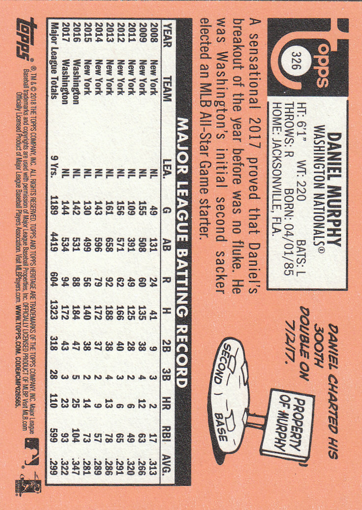 2018 Topps Heritage Baseball Part 2 Main Set Card #251-500 - Picture 139 of 287