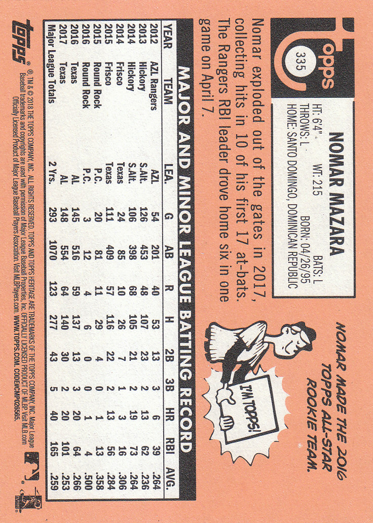 2018 Topps Heritage Baseball Part 2 Main Set Card #251-500 - Picture 157 of 287