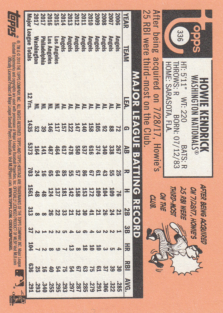 2018 Topps Heritage Baseball Part 2 Main Set Card #251-500 - Picture 159 of 287