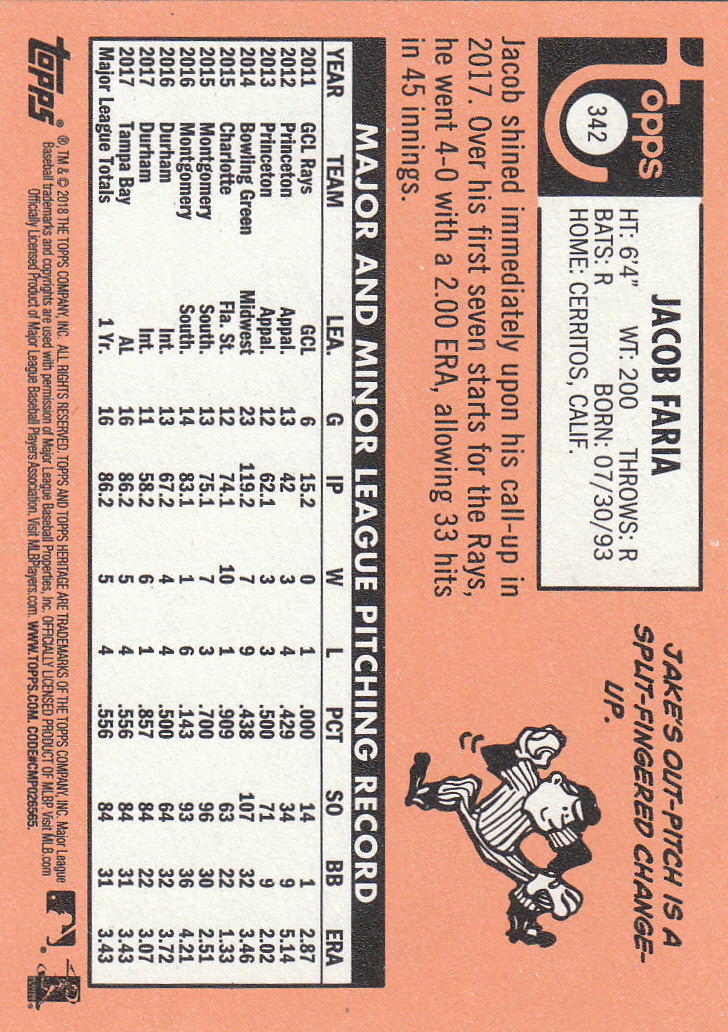 2018 Topps Heritage Baseball Part 2 Main Set Card #251-500 - Picture 171 of 287