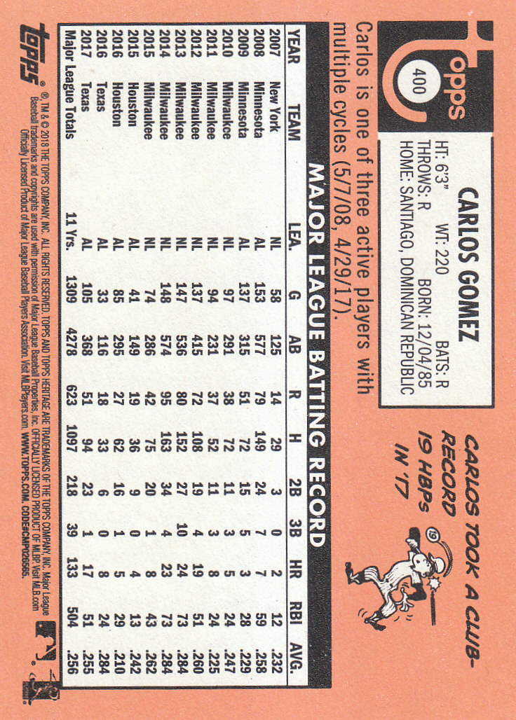 2018 Topps Heritage Baseball Part 2 Main Set Card #251-500 - Picture 287 of 287