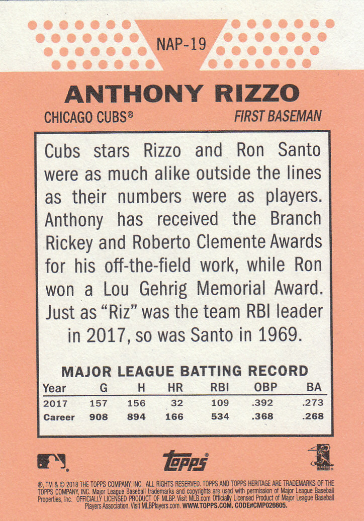 2018 Topps Heritage Baseball Part 3 Insert and Relic Cards - Picture 45 of 55