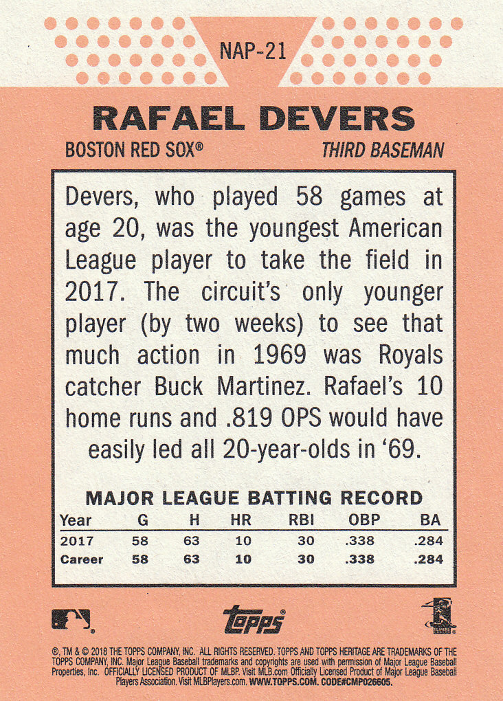 2018 Topps Heritage Baseball Part 3 Insert and Relic Cards - Picture 47 of 55