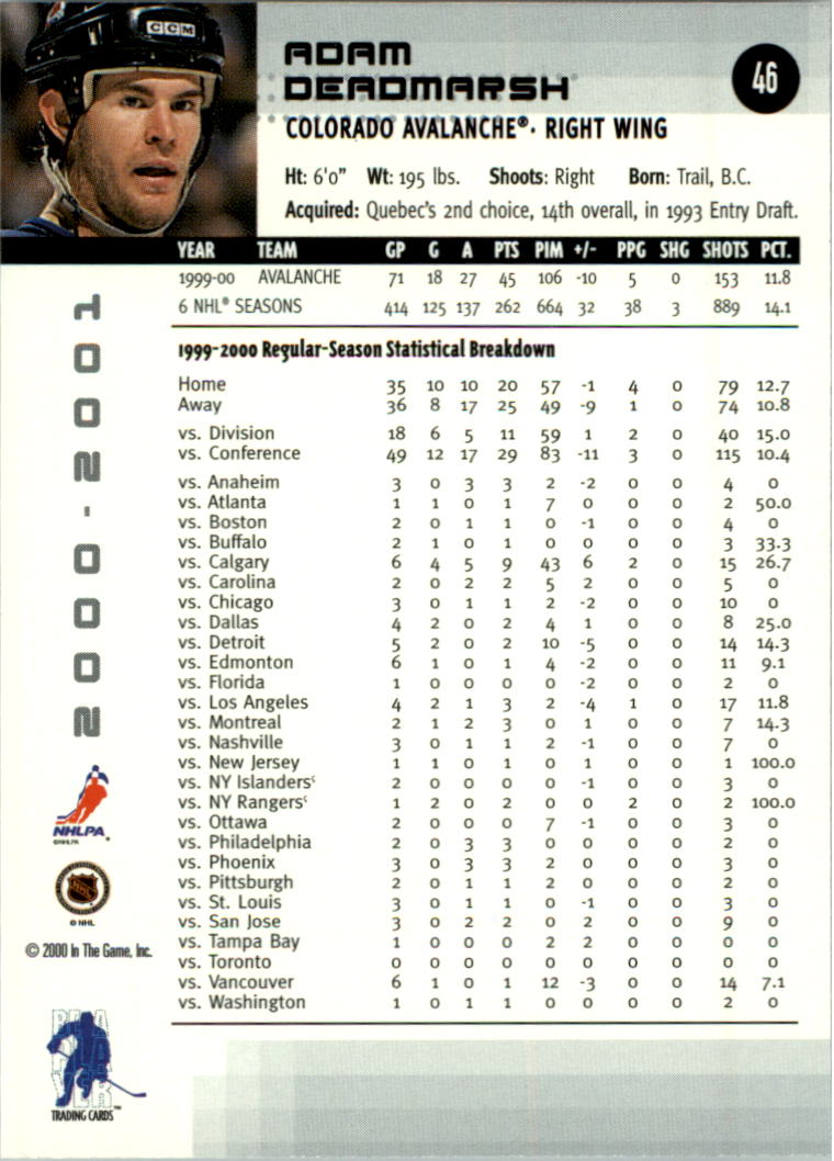 2000-01 BAP Memorabilia Hockey Card Pick 2-306 - Bild 66 von 474