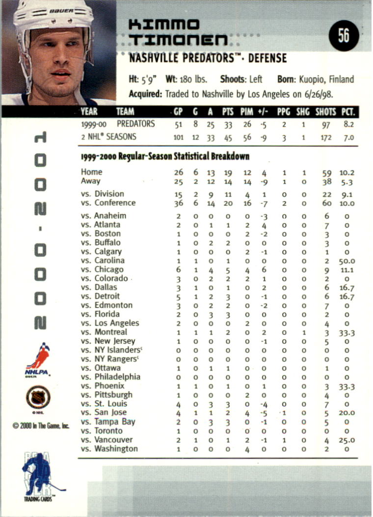 2000-01 BAP Memorabilia Hockey Card Pick 2-306 - Bild 84 von 474