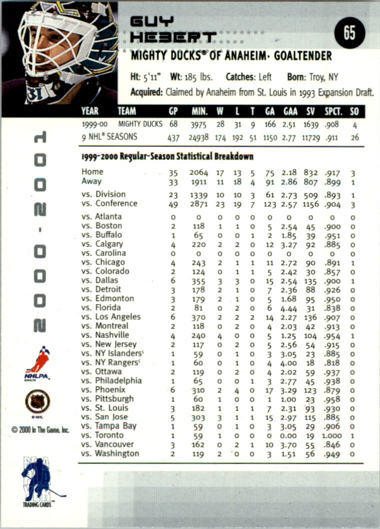 2000-01 BAP Memorabilia Hockey Card Pick 2-306 - Bild 95 von 474