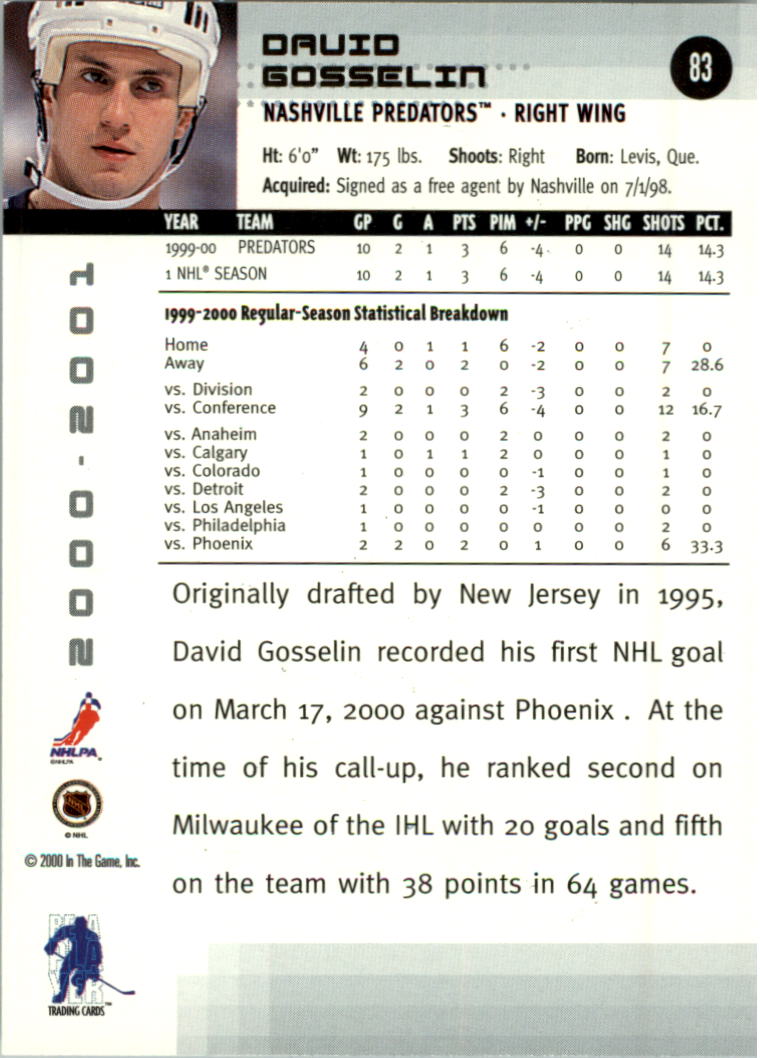 2000-01 BAP Memorabilia Hockey Card Pick 2-306 - Bild 124 von 474