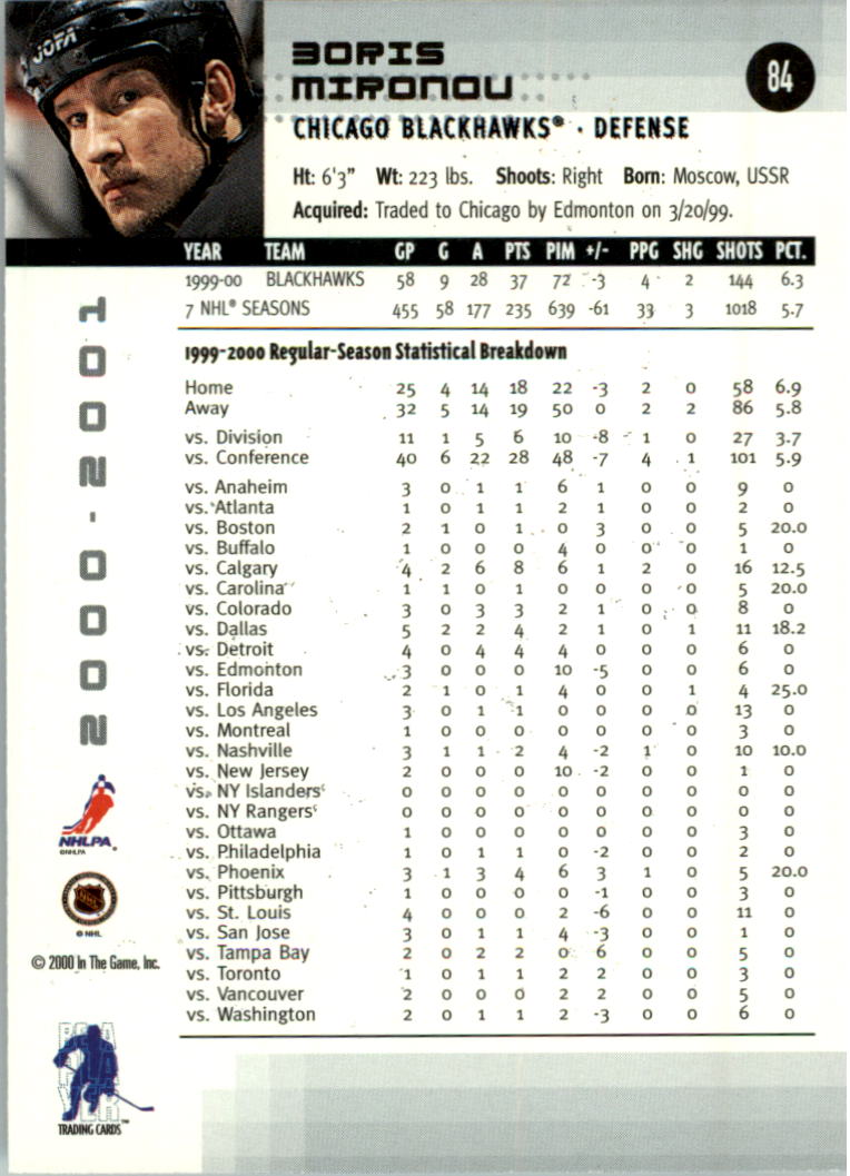 2000-01 BAP Memorabilia Hockey Card Pick 2-306 - Bild 126 von 474