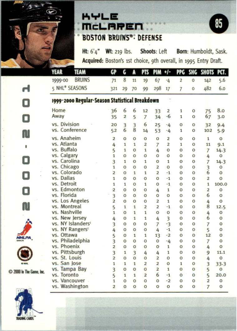 2000-01 BAP Memorabilia Hockey Card Pick 2-306 - Bild 128 von 474
