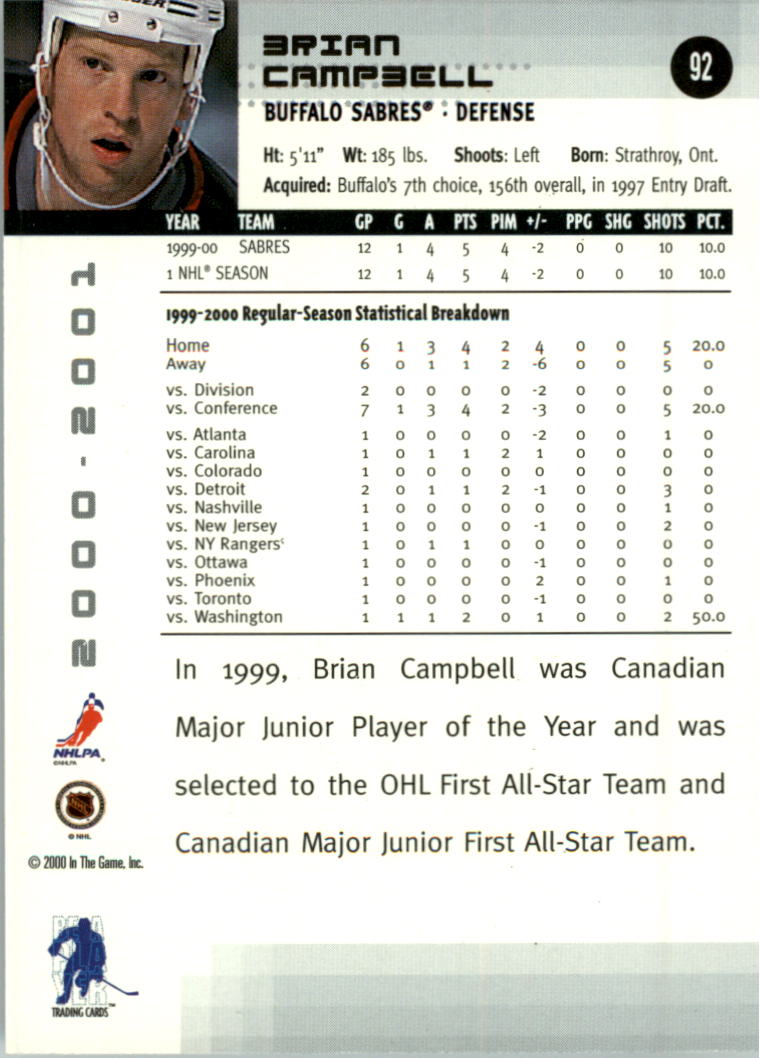 2000-01 BAP Memorabilia Hockey Card Pick 2-306 - Bild 140 von 474