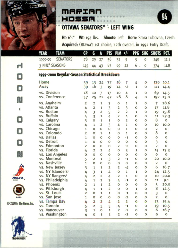 2000-01 BAP Memorabilia Hockey Card Pick 2-306 - Bild 144 von 474