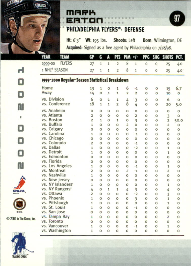 2000-01 BAP Memorabilia Hockey Card Pick 2-306 - Bild 150 von 474