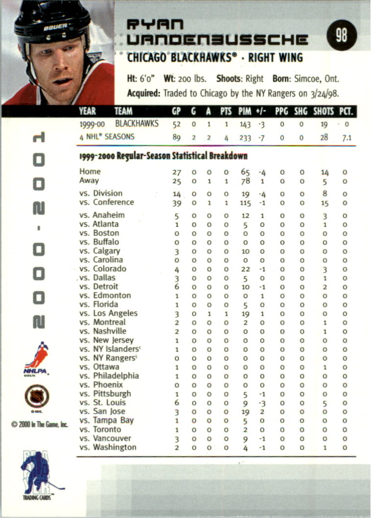 2000-01 BAP Memorabilia Hockey Card Pick 2-306 - Bild 152 von 474