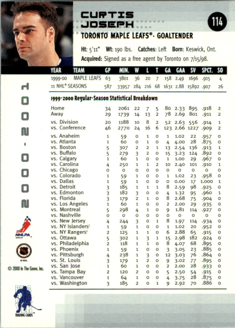 2000-01 BAP Memorabilia Hockey Card Pick 2-306 - Bild 180 von 474