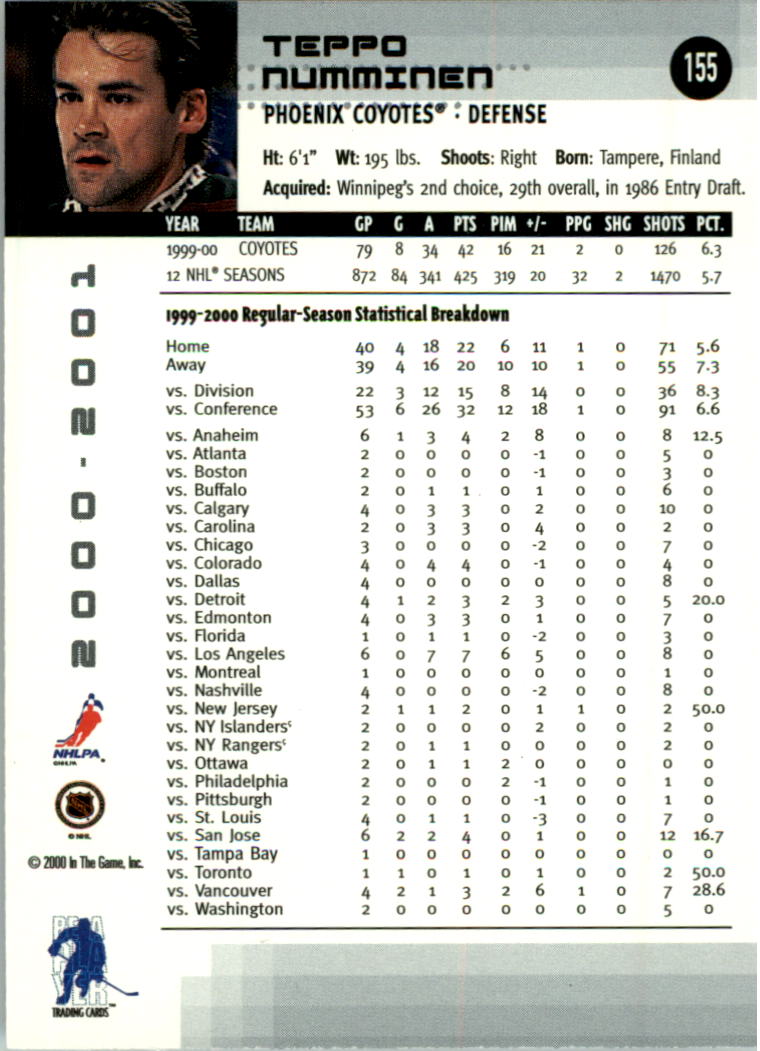 2000-01 BAP Memorabilia Hockey Card Pick 2-306 - Bild 249 von 474