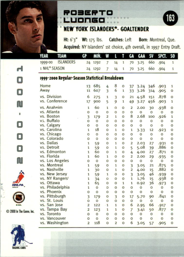 2000-01 BAP Memorabilia Hockey Card Pick 2-306 - Bild 260 von 474
