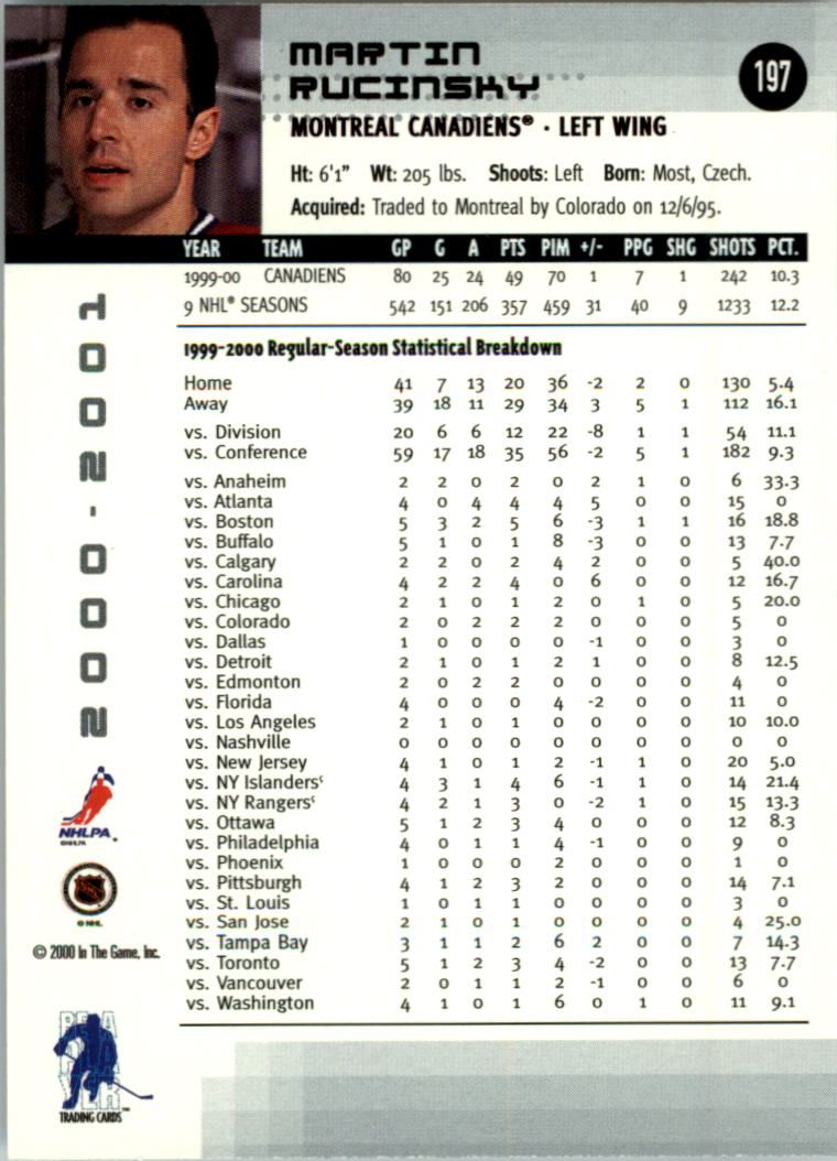 2000-01 BAP Memorabilia Hockey Card Pick 2-306 - Bild 309 von 474