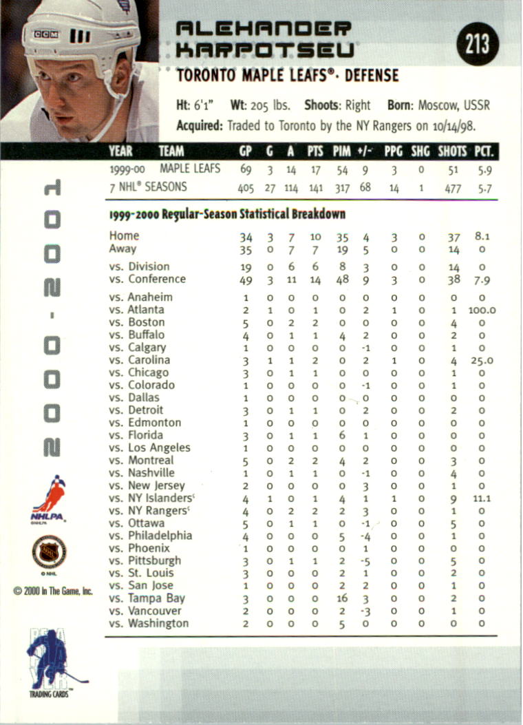 2000-01 BAP Memorabilia Hockey Card Pick 2-306 - Bild 335 von 474