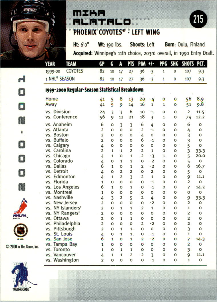 2000-01 BAP Memorabilia Hockey Card Pick 2-306 - Bild 339 von 474