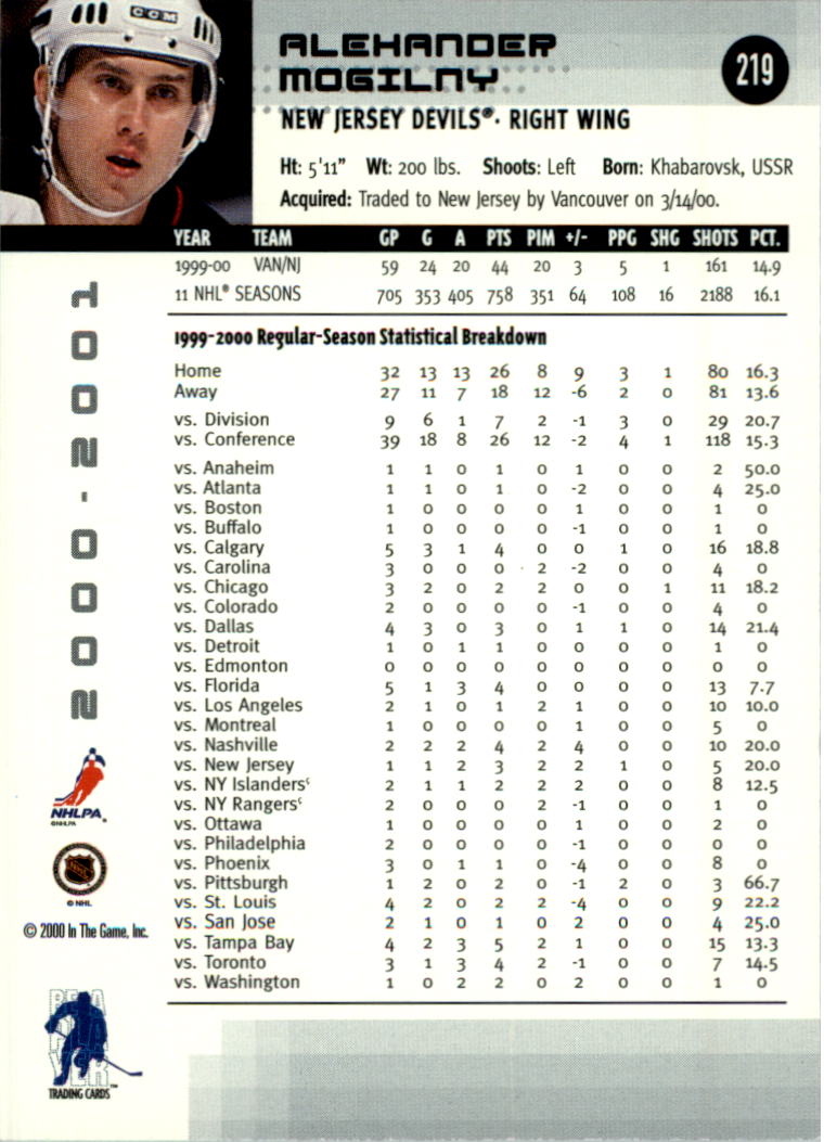 2000-01 BAP Memorabilia Hockey Card Pick 2-306 - Bild 343 von 474