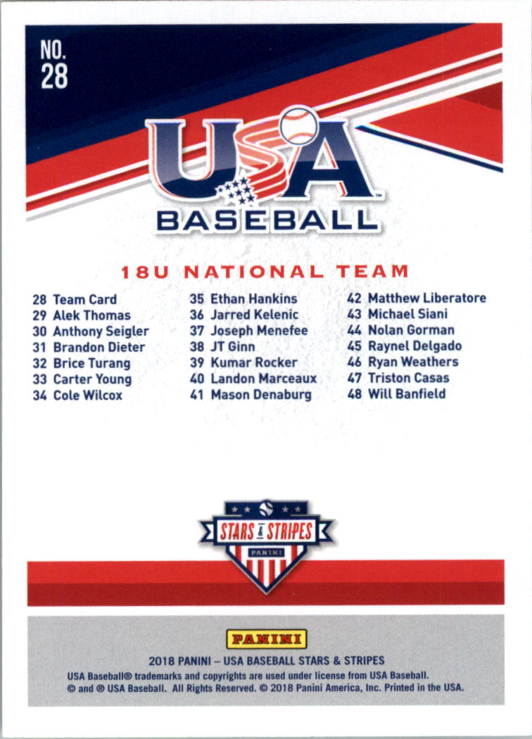 2018 USA Baseball Stars and Stripes Longevity Parallel Baseball Card Pick - Picture 45 of 161