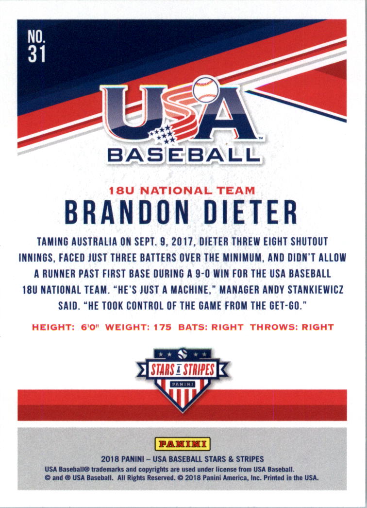 2018 USA Baseball Stars and Stripes Longevity Parallel Baseball Card Pick - Picture 51 of 161