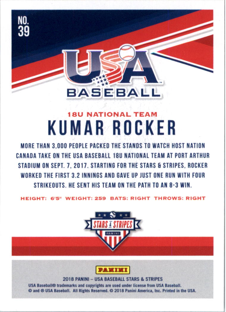 2018 USA Baseball Stars and Stripes Longevity Parallel Baseball Card Pick - Picture 65 of 161