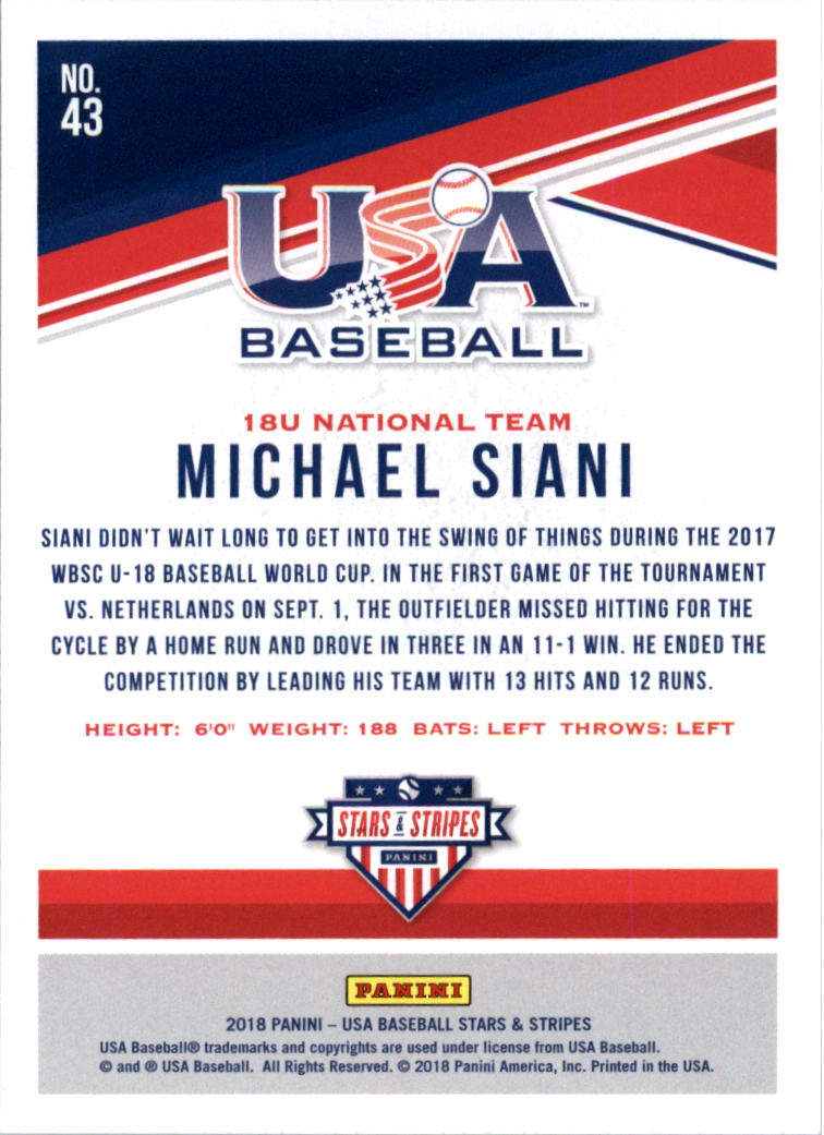 2018 USA Baseball Stars and Stripes Longevity Parallel Baseball Card Pick - Picture 69 of 161